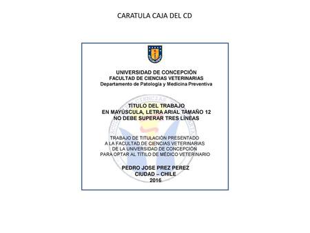 CARATULA CAJA DEL CD UNIVERSIDAD DE CONCEPCIÓN TÍTULO DEL TRABAJO