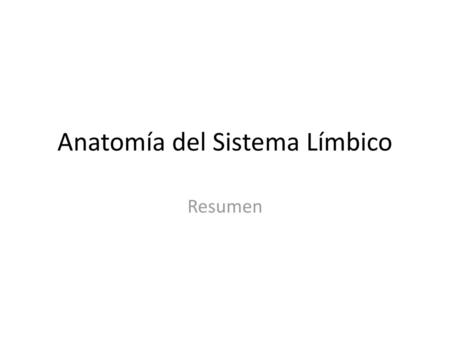 Anatomía del Sistema Límbico