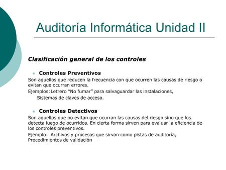 Auditoría Informática Unidad II