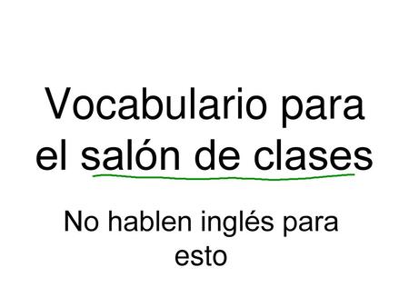 Vocabulario para el salón de clases