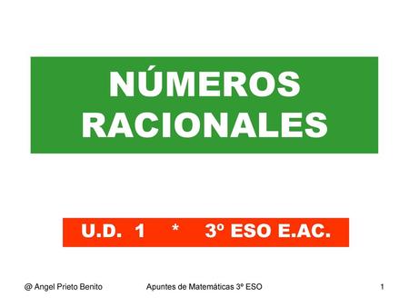 Apuntes de Matemáticas 3º ESO