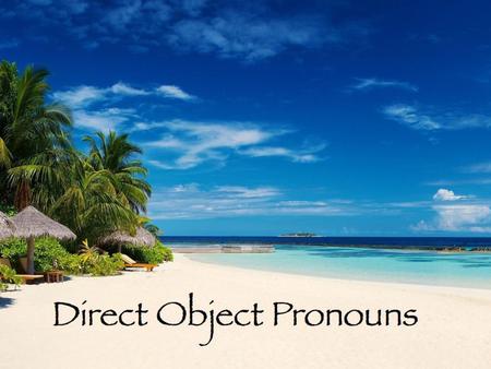 Direct Object answers the questions “who?” or“what?” about the action in a sentence. Tells who/what receives the direct action of the verb.