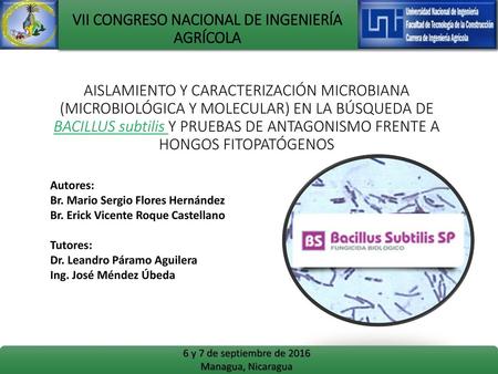 VII CONGRESO NACIONAL DE INGENIERÍA AGRÍCOLA
