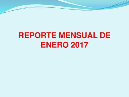 REPORTE MENSUAL DE ENERO 2017