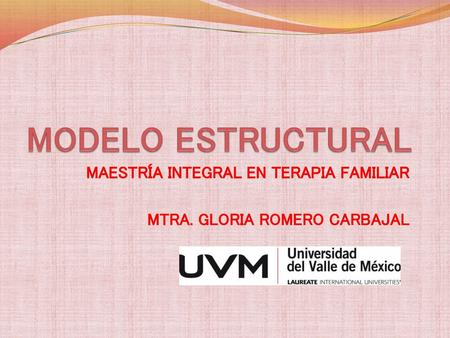 MAESTRÍA INTEGRAL EN TERAPIA FAMILIAR MTRA. GLORIA ROMERO CARBAJAL