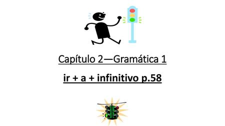 Capítulo 2—Gramática 1 ir + a + infinitivo p.58.