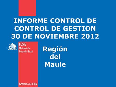 INFORME CONTROL DE CONTROL DE GESTION 30 DE NOVIEMBRE 2012