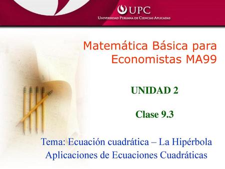 Matemática Básica para Economistas MA99