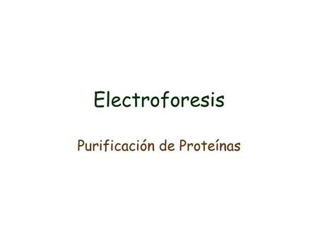 Purificación de Proteínas