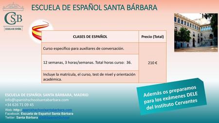 ESCUELA DE ESPAÑOL SANTA BÁRBARA