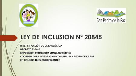 LEY DE INCLUSION Nª DIVERSIFICACIÒN DE LA ENSEÑANZA