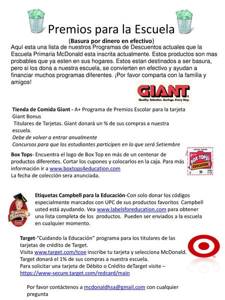 Premios para la Escuela