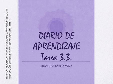 DIARIO DE APRENDIZAJE Tarea 3.3.