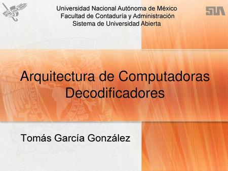 Arquitectura de Computadoras Decodificadores