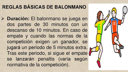 REGLAS BÁSICAS DE BALONMANO