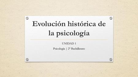 Evolución histórica de la psicología