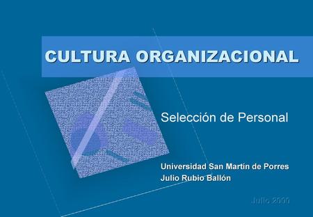 CULTURA ORGANIZACIONAL