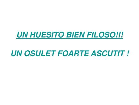 UN HUESITO BIEN FILOSO!!! UN OSULET FOARTE ASCUTIT !