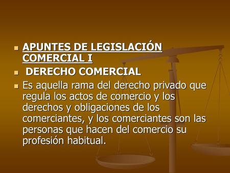 APUNTES DE LEGISLACIÓN COMERCIAL I