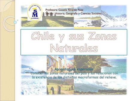 Chile y sus Zonas Naturales Aprendizajes esperados: