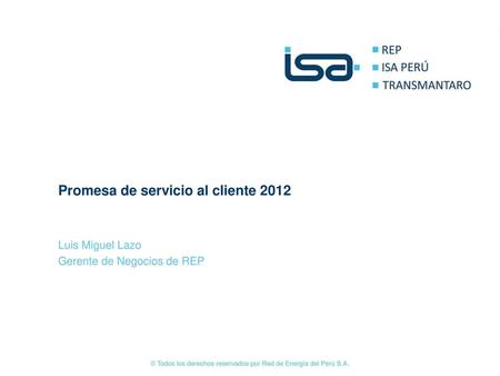 Promesa de servicio al cliente 2012