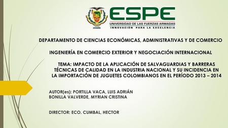 DEPARTAMENTO DE CIENCIAS ECONÓMICAS, ADMINISTRATIVAS Y DE COMERCIO