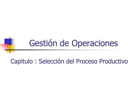 Gestión de Operaciones