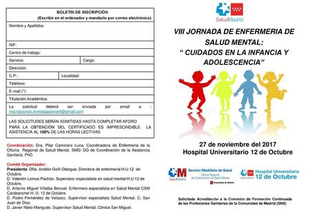 VIII JORNADA DE ENFERMERIA DE SALUD MENTAL: