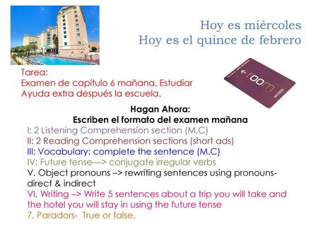 Escriben el formato del examen mañana