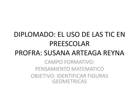 CAMPO FORMATIVO: PENSAMIENTO MATEMATICO