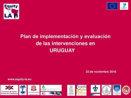 Plan de implementación y evaluación de las intervenciones en