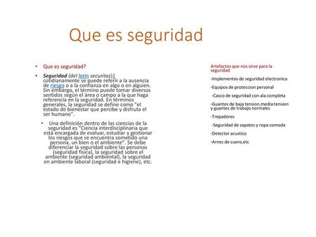 Que es seguridad Que es seguridad?