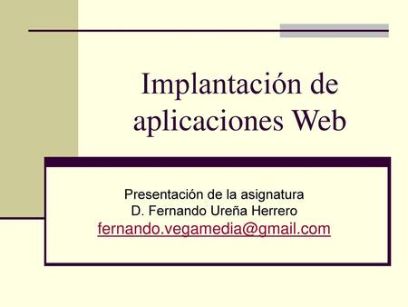 Implantación de aplicaciones Web