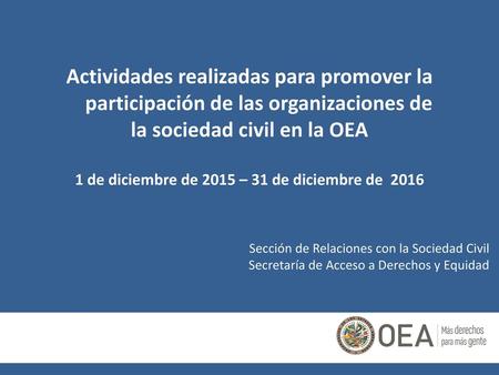 la sociedad civil en la OEA