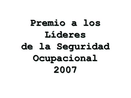 de la Seguridad Ocupacional