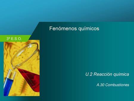 Fenómenos químicos U.2 Reacción química A.30 Combustiones.