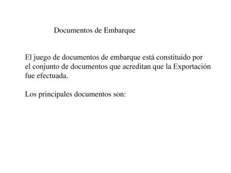 Documentos de Embarque