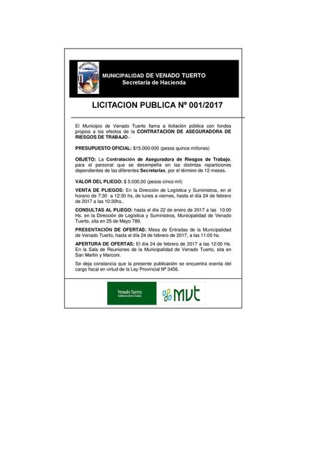 LICITACION PUBLICA Nº 001/2017