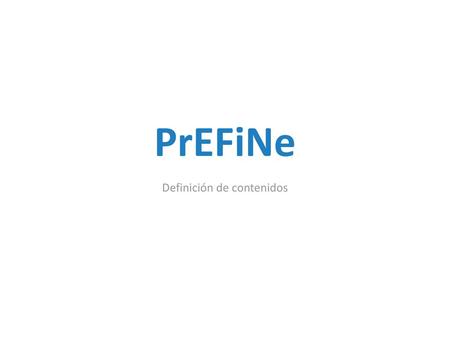 Definición de contenidos