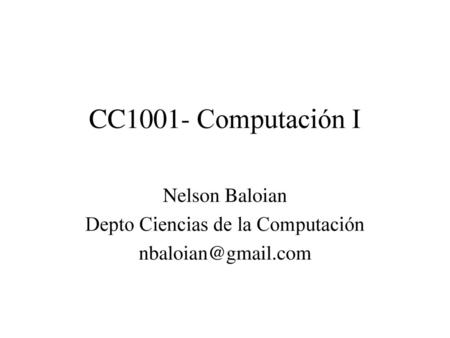 Computación I: Introducción