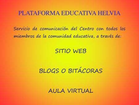PLATAFORMA EDUCATIVA HELVIA