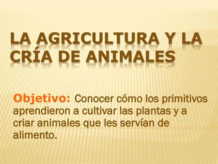 La agricultura y la cría de animales