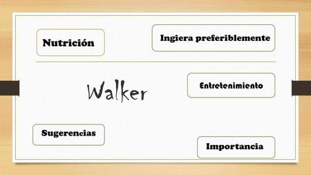 Walker Nutrición Ingiera preferiblemente Entretenimiento Sugerencias