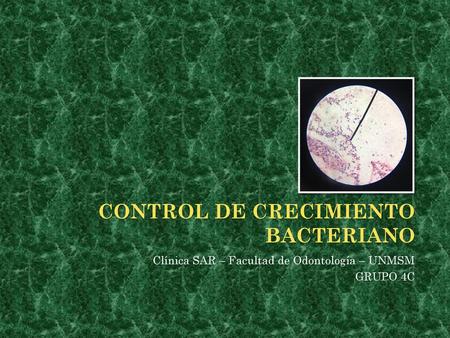 Control de crecimiento bacteriano