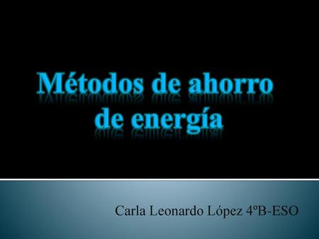 Métodos de ahorro de energía