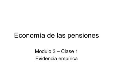 Economía de las pensiones