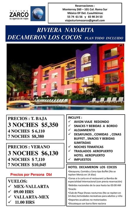 RIVIERA NAYARITA DECAMERON LOS COCOS PLAN TODO INCLUIDO