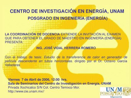 CENTRO DE INVESTIGACIÓN EN ENERGÍA, UNAM
