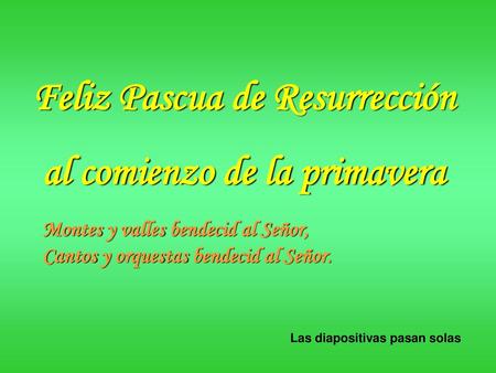 Feliz Pascua de Resurrección al comienzo de la primavera
