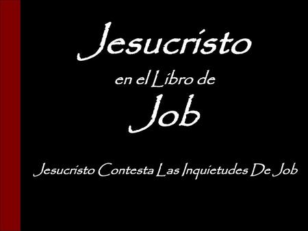 Jesucristo en el Libro de Job